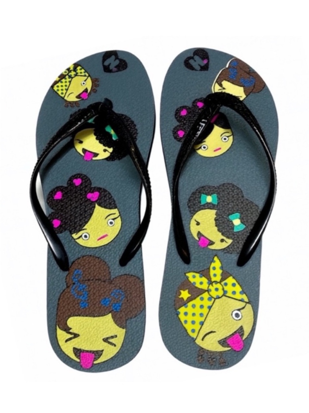 Harajuku Lovers Gwen Stefani Flip Flops | Emoji Faces I’m So Emoji-nal Sandals